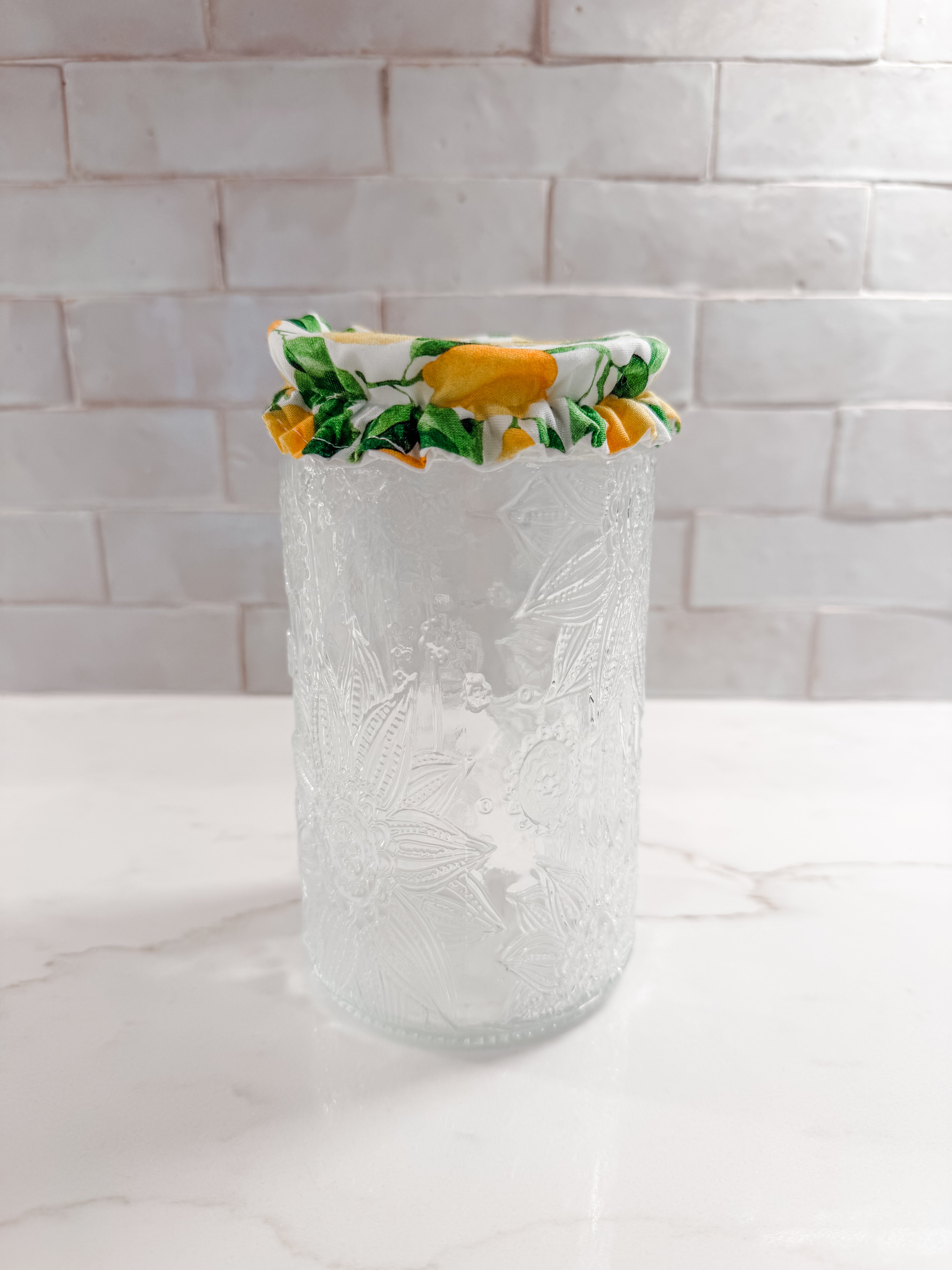 “Lemons” Waterproof Jar Cover
