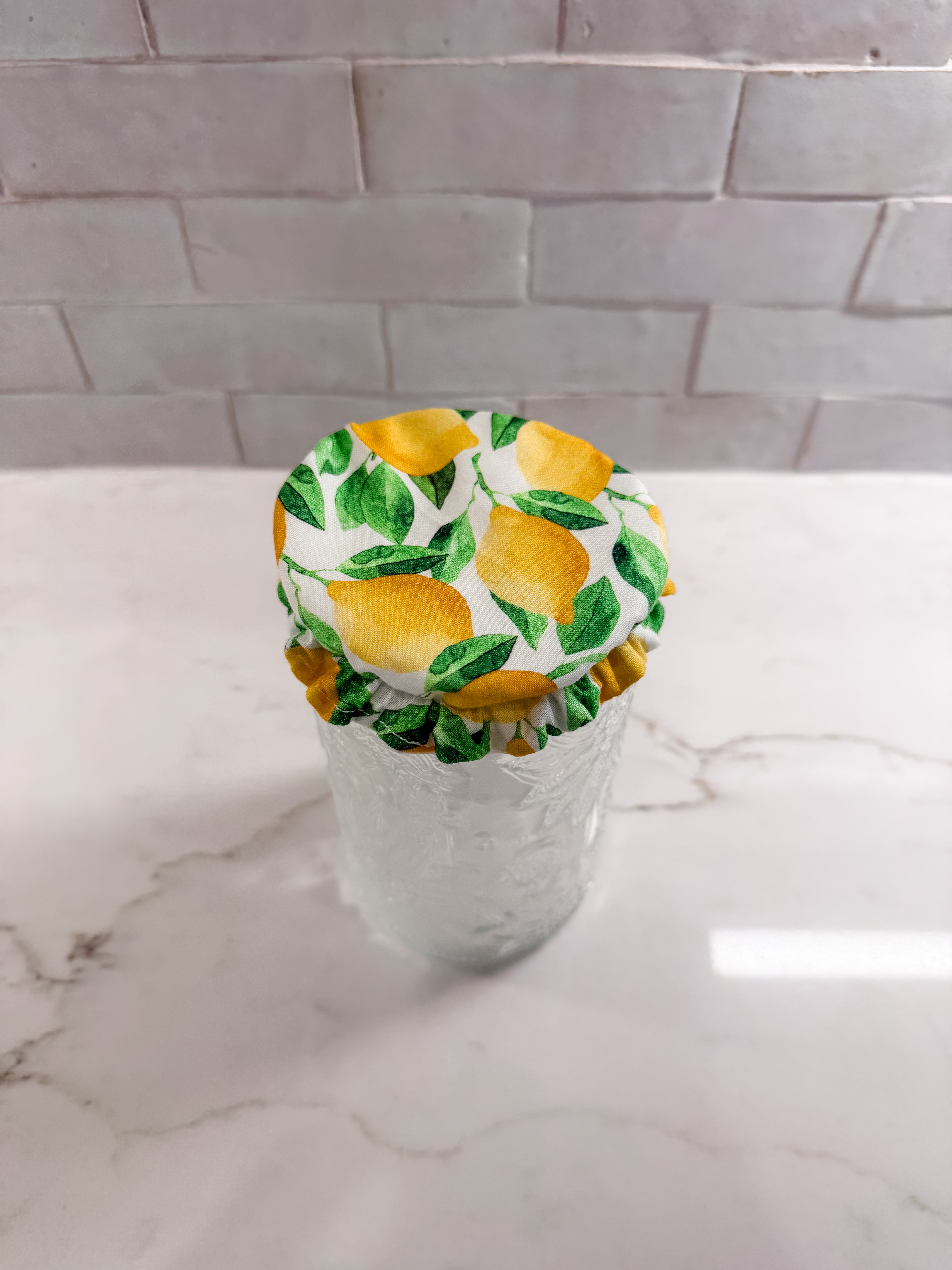 “Lemons” Waterproof Jar Cover