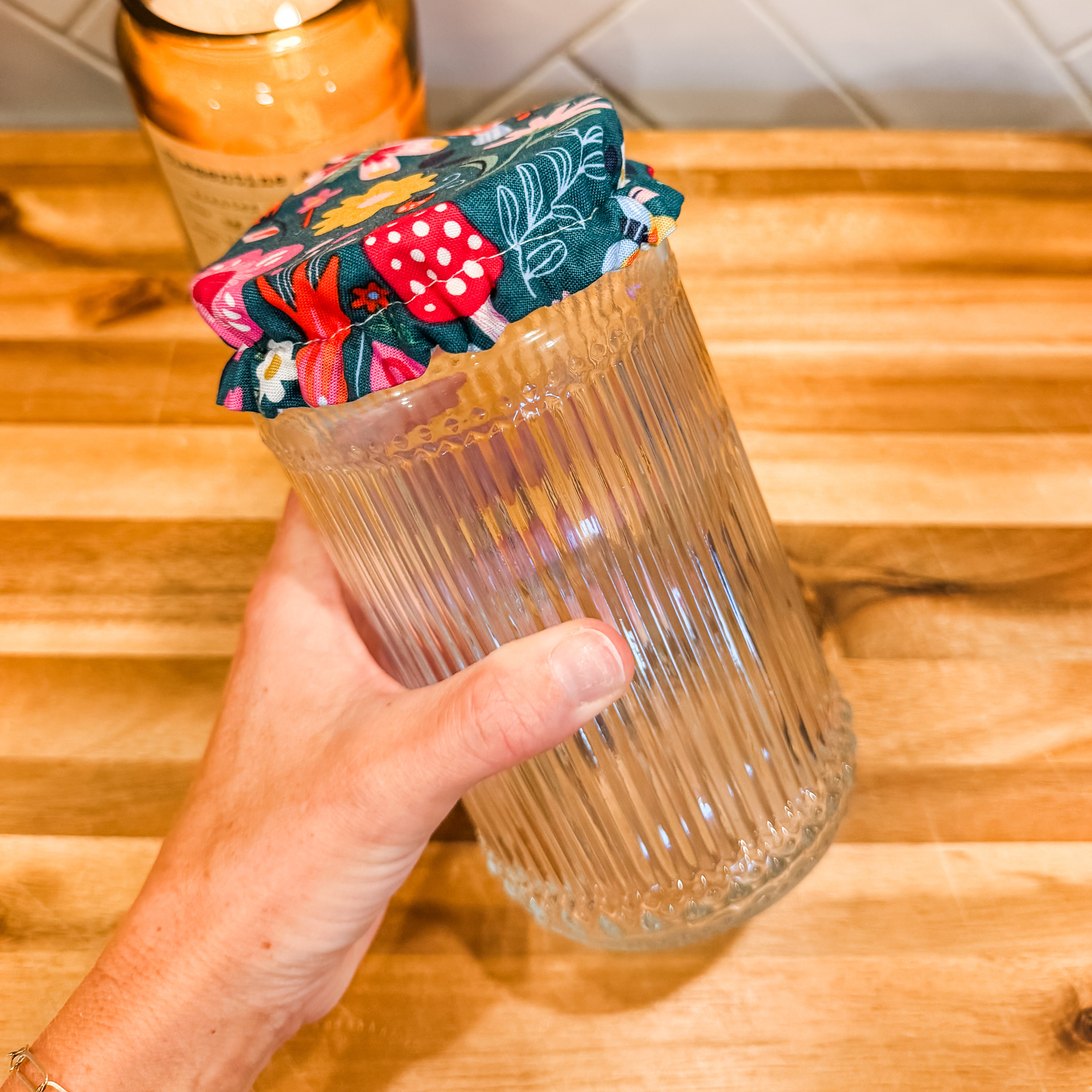 Mushroom Meadow Waterproof Jar Cover