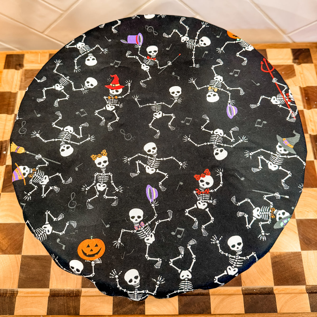 Skeleton Boogie Waterproof Bowl Cover