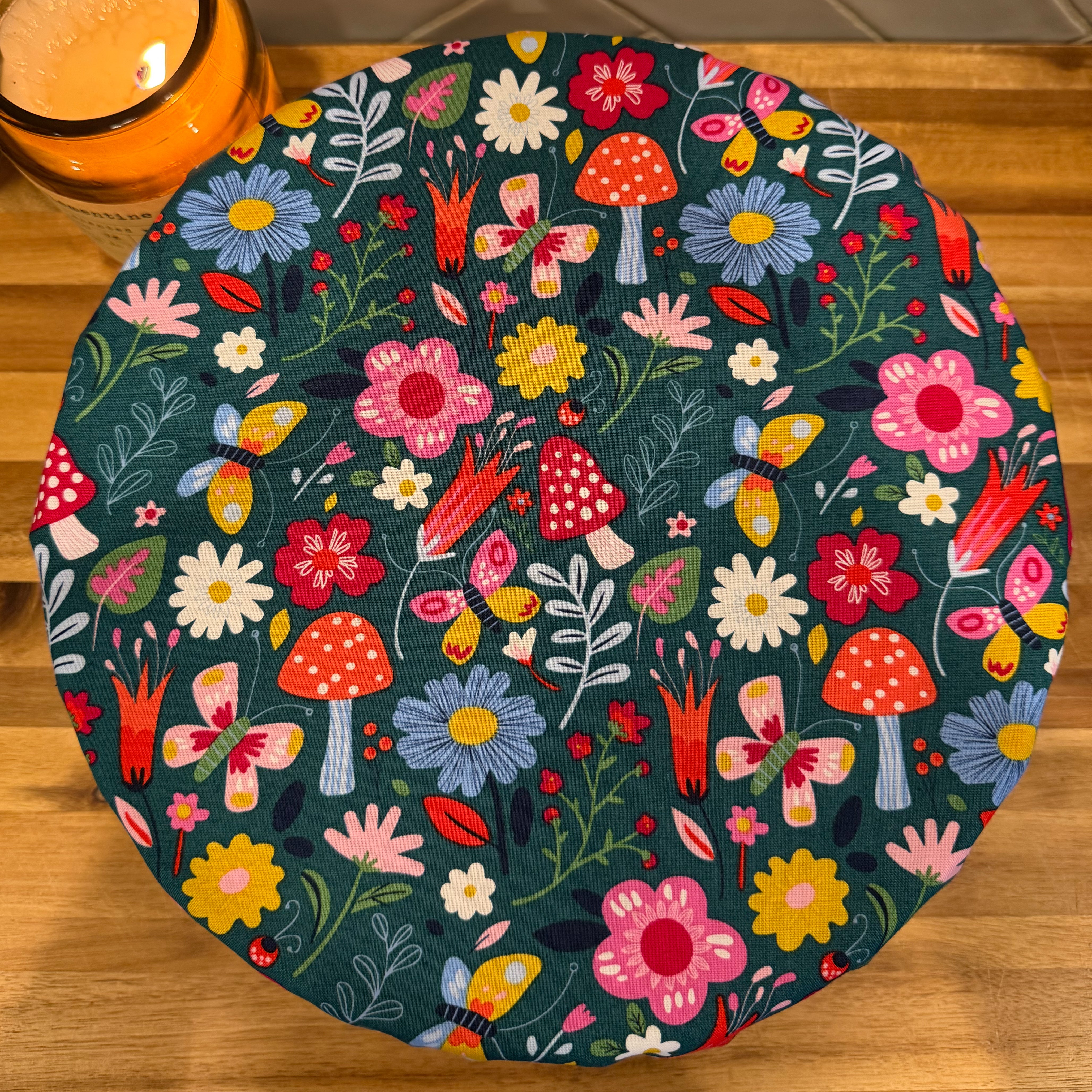 Mushroom Meadow XXL Waterproof Bowl Cover