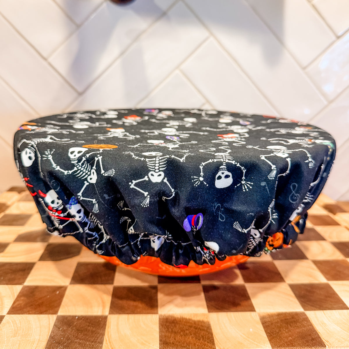 Skeleton Boogie Waterproof Bowl Cover