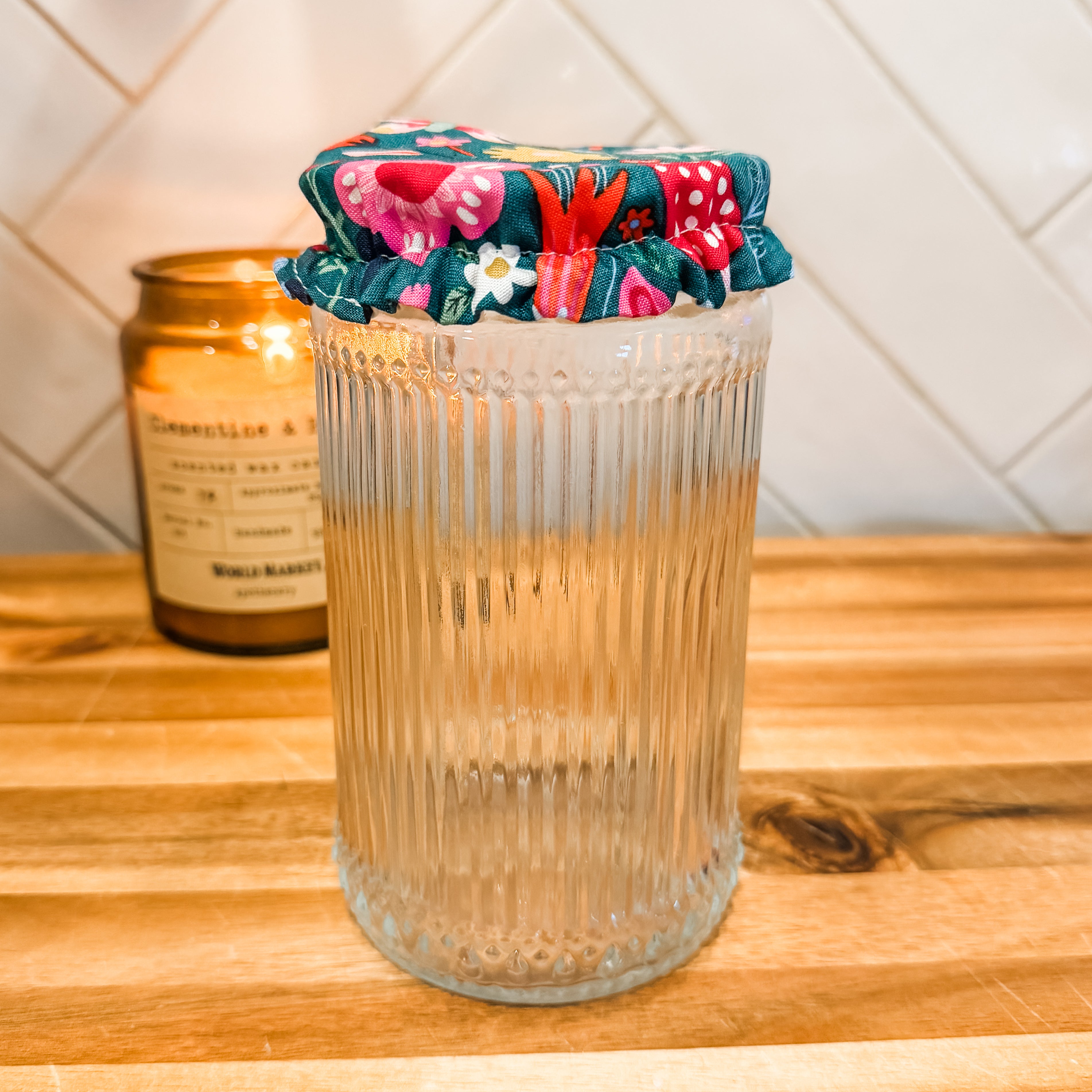 Mushroom Meadow Waterproof Jar Cover