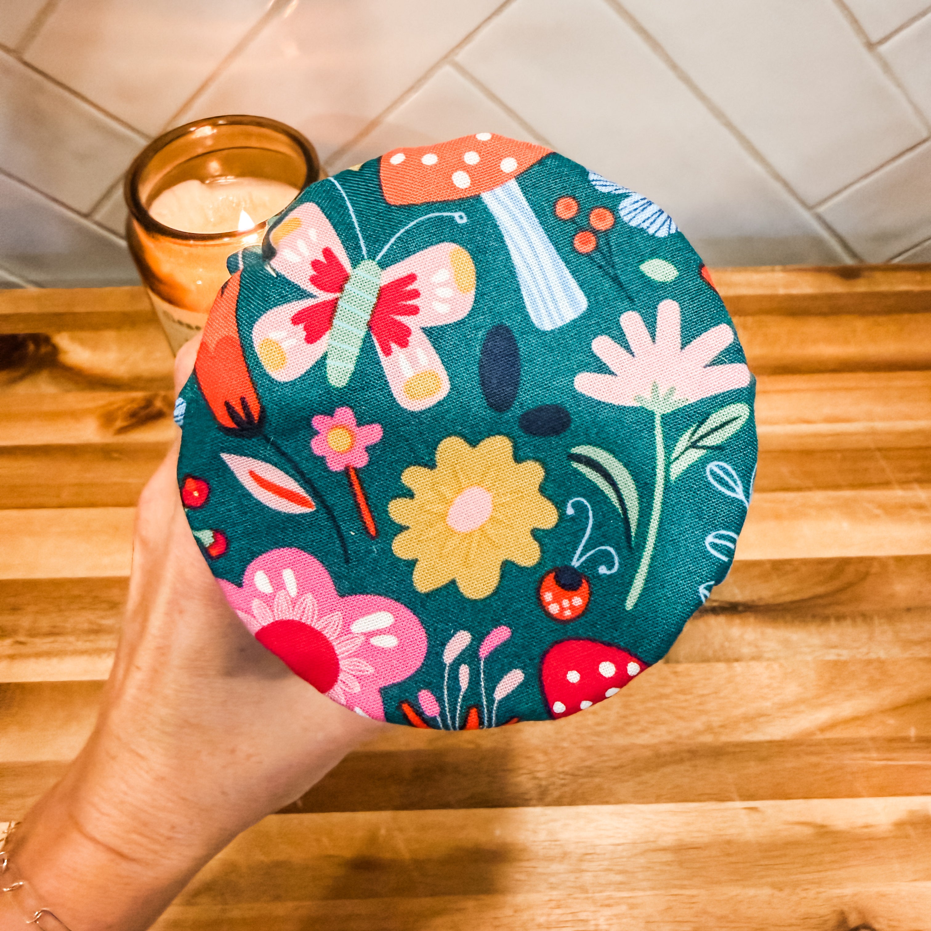 Mushroom Meadow Waterproof Jar Cover