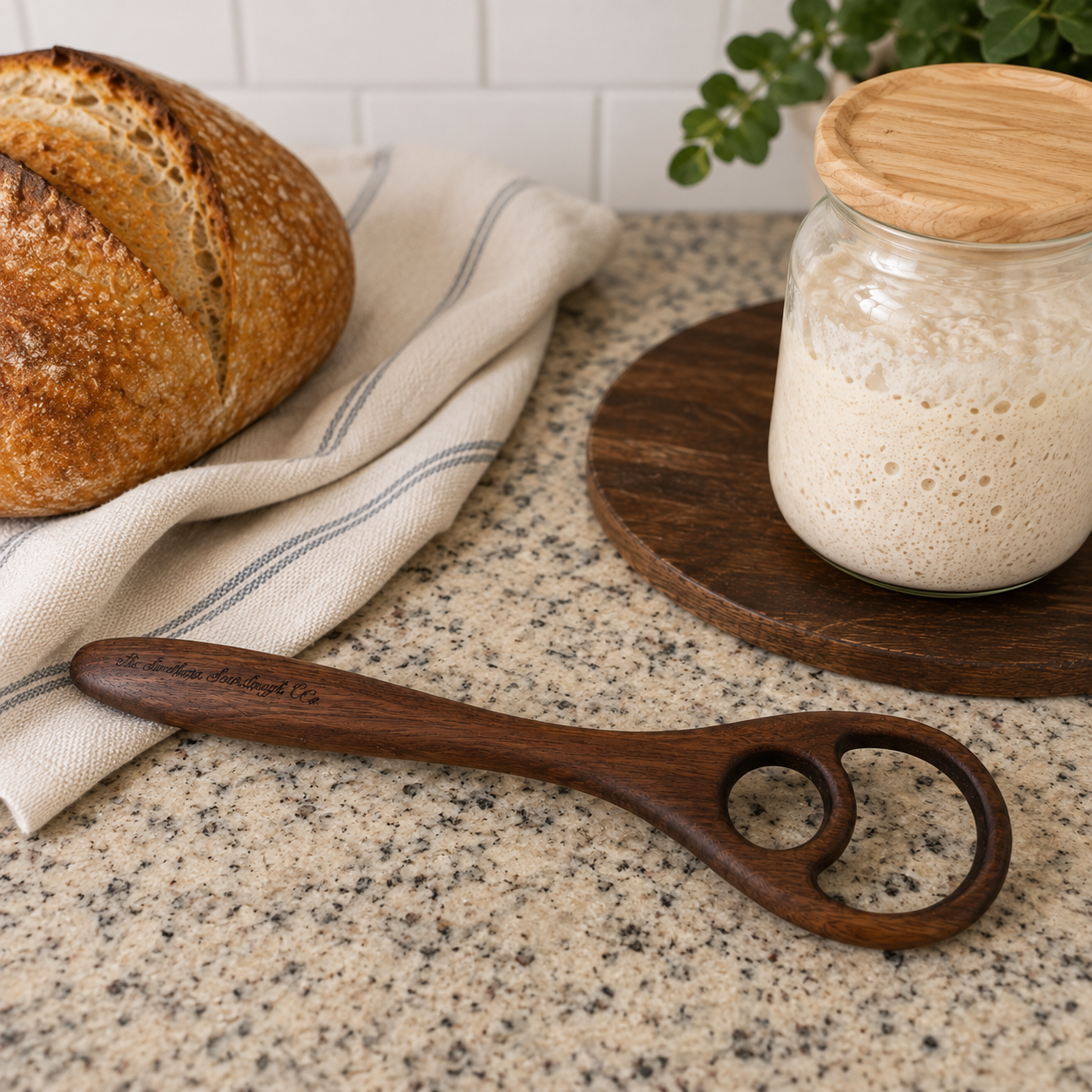 Black Walnut Bread Whisk | 12” Sourdough Dough Mixer