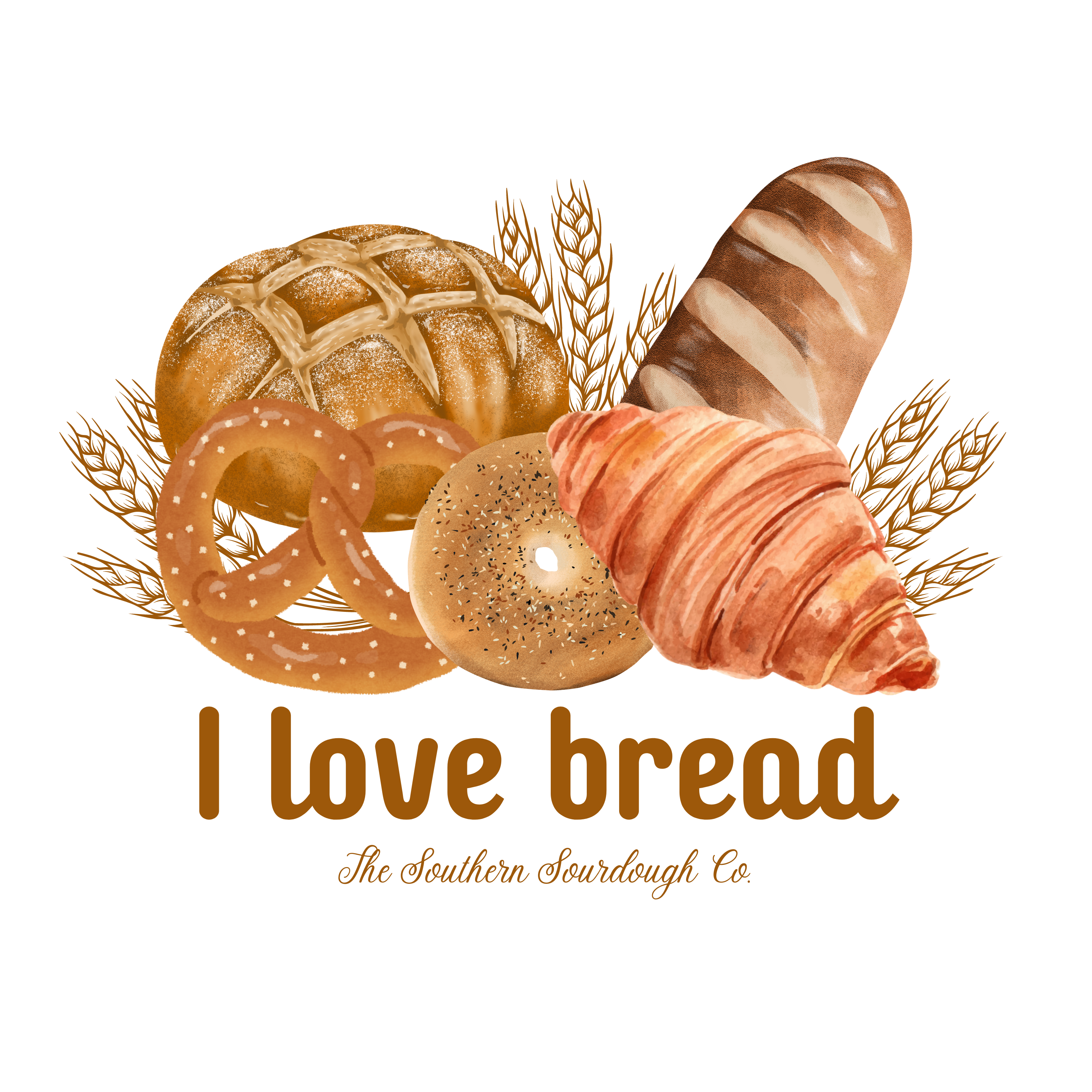 "I love bread" Waterproof Vinyl Sticker
